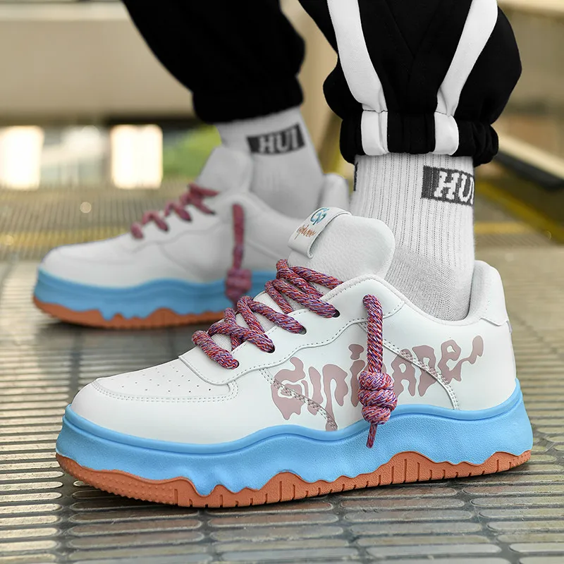 Isolated Manufacturing Coverage Slip-Resistant Cushioning Height Increasing Low-Top Skateboard Shoes Unisex-8