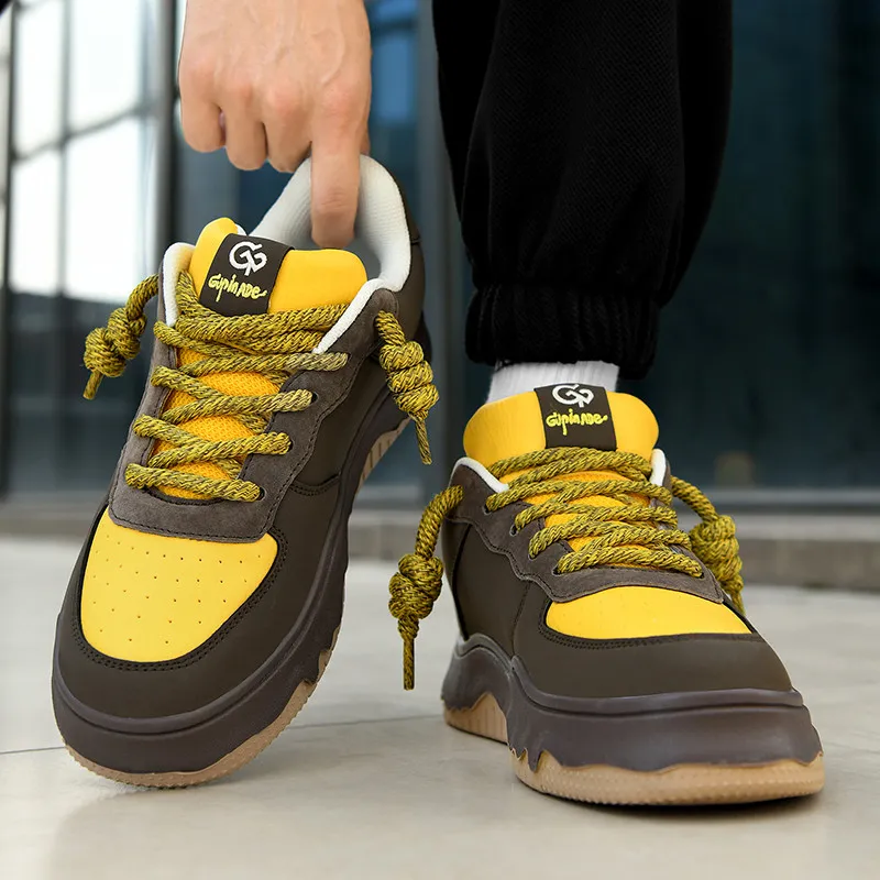 Isolated Manufacturing Coverage Slip-Resistant Cushioning Height Increasing Low-Top Skateboard Shoes Unisex-24