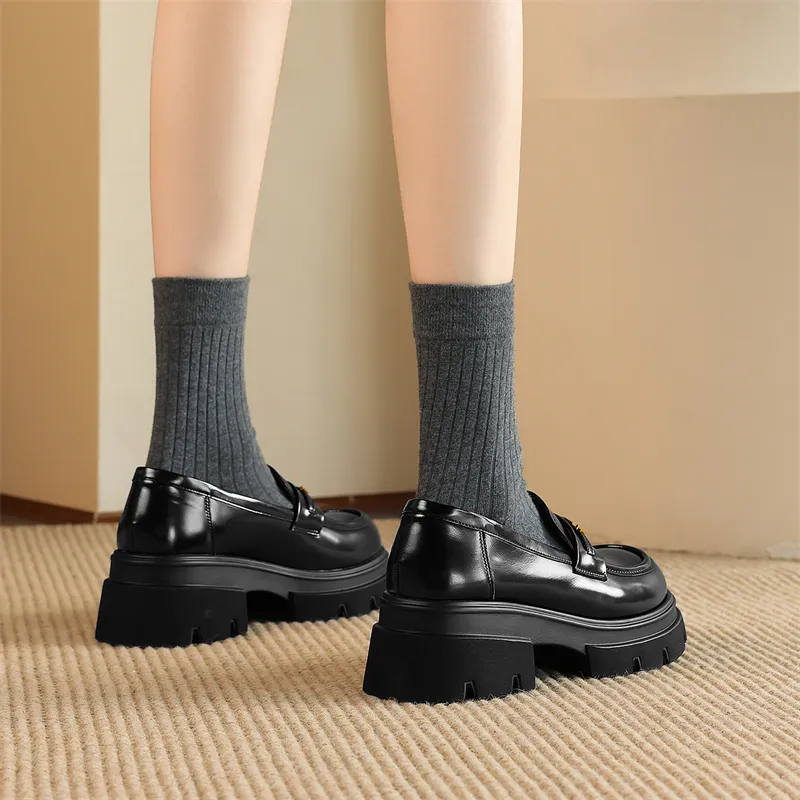 JOSINY Loafers 5.8cm Women's Black-6