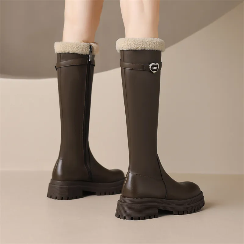 JOSINY Knee high Boots Women's Black/Brown-1