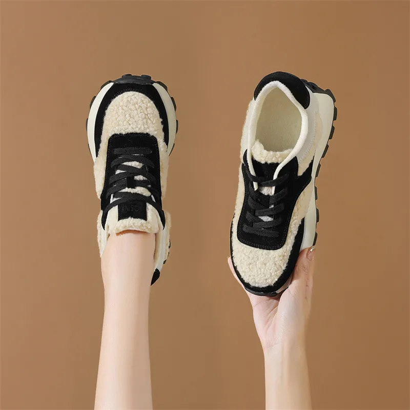 JOSINY Low Top Casual Shoes Women's Black Fleece-5