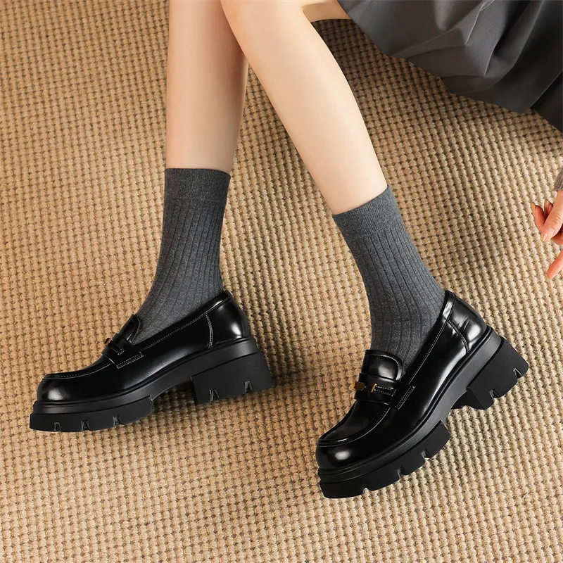 JOSINY Loafers 5.8cm Women's Black-3
