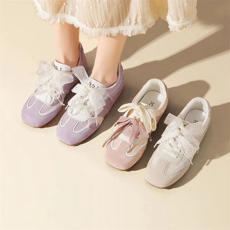 JOSINY Casual Shoes Women's Low Top Ecru/Light Pink/Light Purple-7
