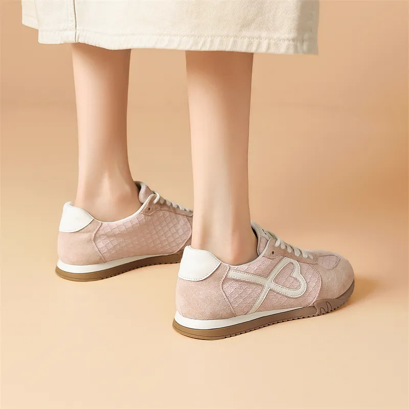 JOSINY Spring Versatile Sporty Style Soft-Sole Skateboard Shoes Fashion Lightweight Casual Shoes Women's Light Pink-3