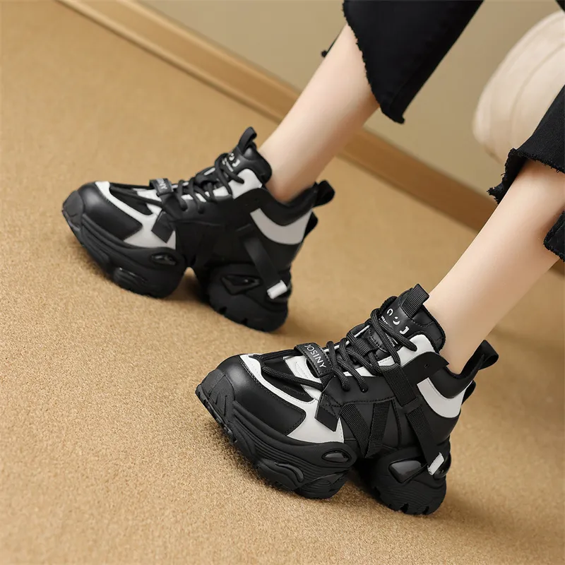 JOSINY Chunky Sneakers Women's High Top Black/Brown-12