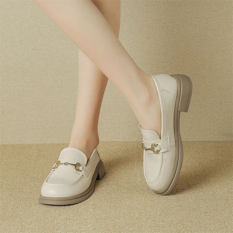 JOSINY Loafers 3.5cm Women's Beige-4