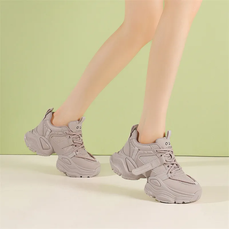 JOSINY Chunky Sneakers Women's Low Top Ecru/Light Purple-6