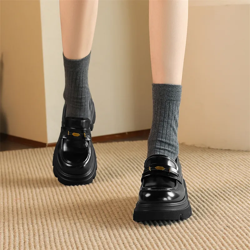 JOSINY Loafers 5.8cm Women's Black-5