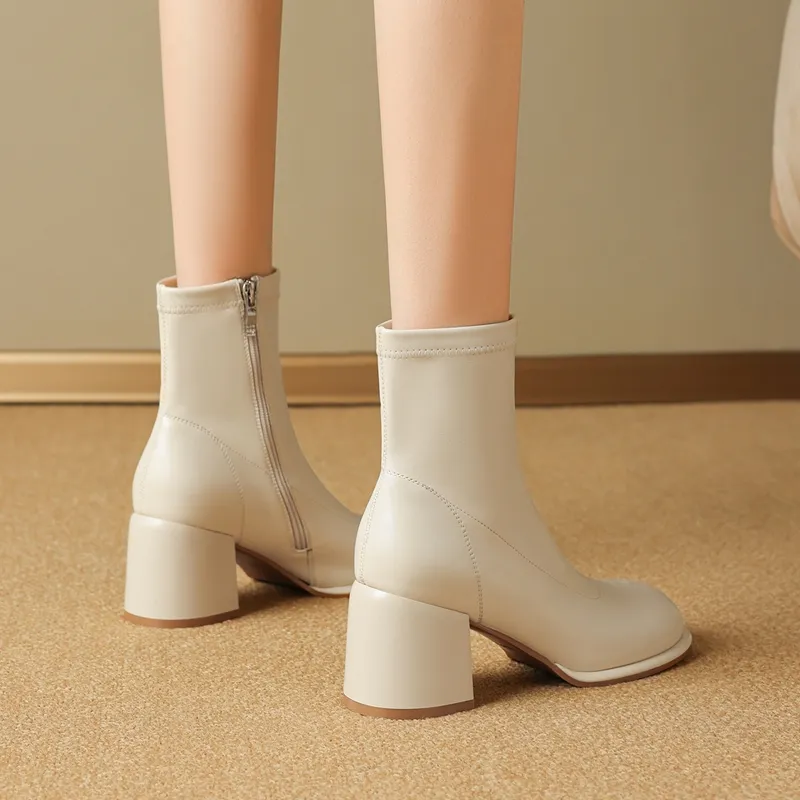 JOSINY Ankle Boots 7cm Women's Ecru-4