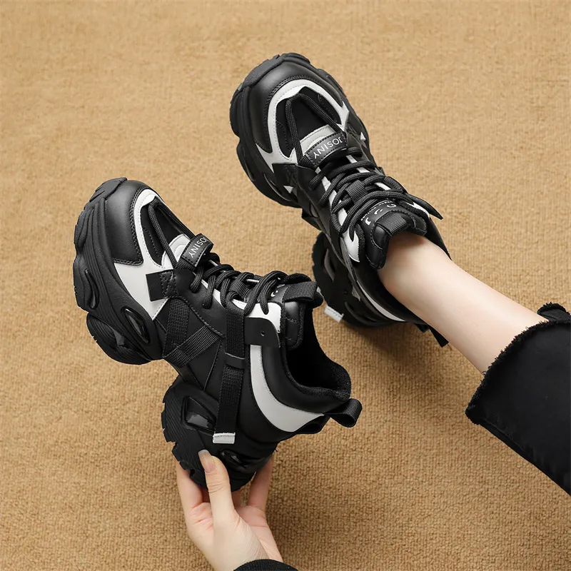 JOSINY Chunky Sneakers Women's High Top Black/Brown-13