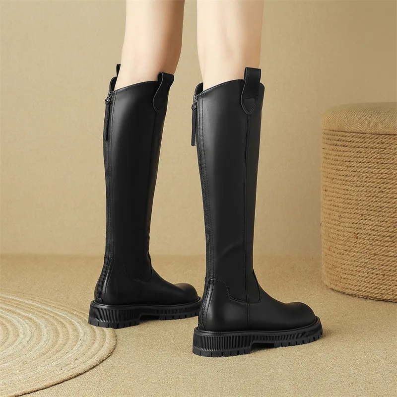 JOSINY Knee-high Boots 4cm Women's Black-4