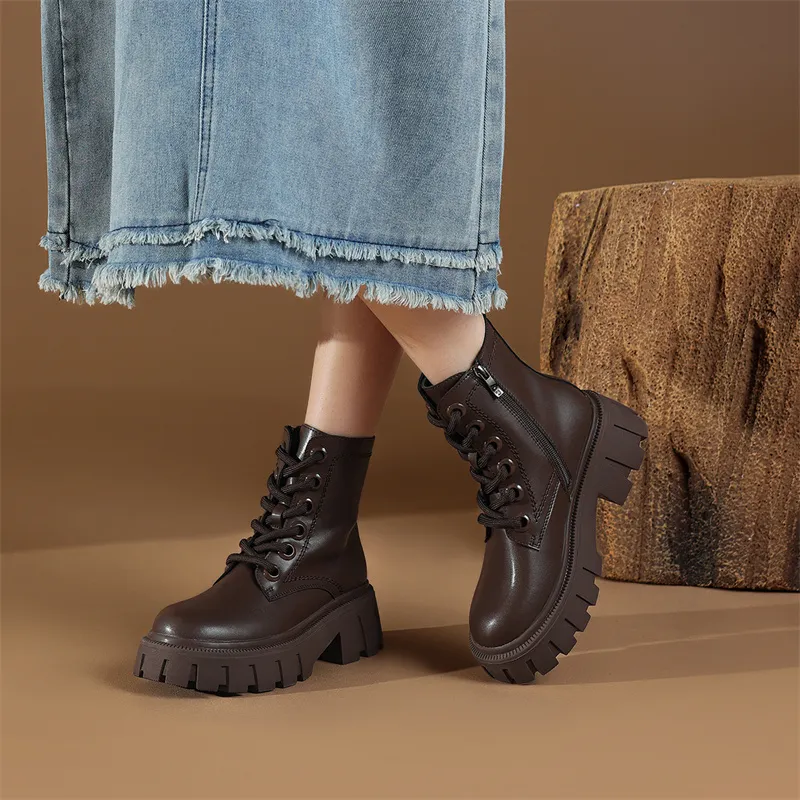 JOSINY Ankle Boots 6.5CM Women's Dark Brown-4