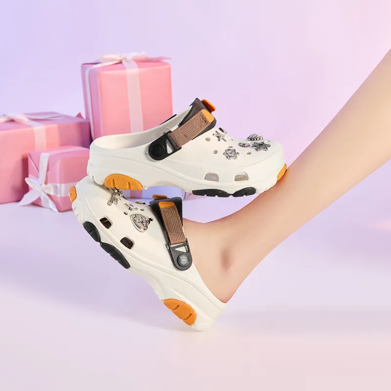 JOSINY Clogs Unisex White Orange-6