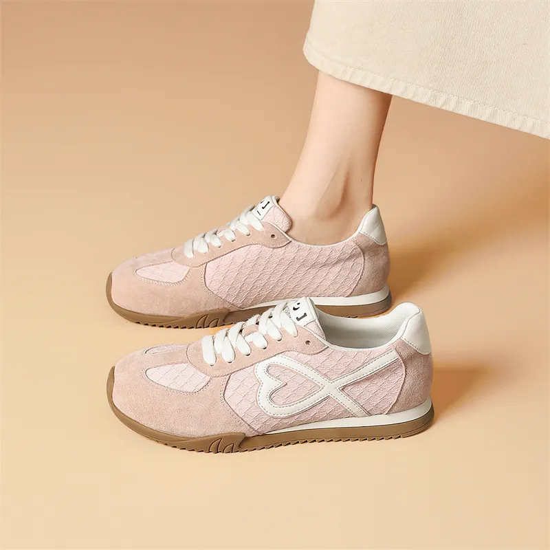 JOSINY Spring Versatile Sporty Style Soft-Sole Skateboard Shoes Fashion Lightweight Casual Shoes Women's Light Pink-5