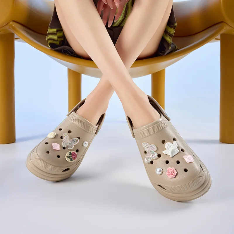 JOSINY Timeless Perforated Collection Clogs Women's Brown-3