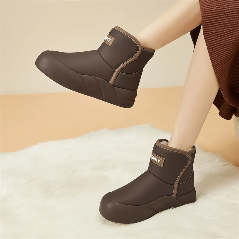 JOSINY Snow Boots Women's Black/Coffee-12