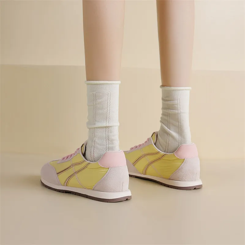 JOSINY Casual Shoes Women's Low Top Beige Yellow/Beige Blue/Beige Black-5