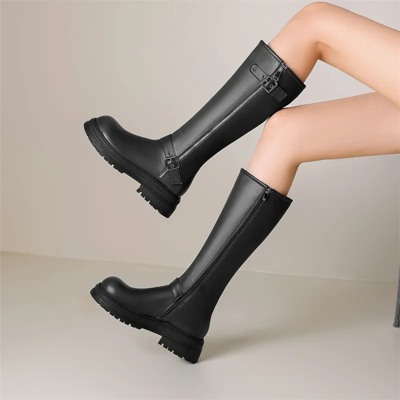 JOSINY Knee high Boots Women's Black-4