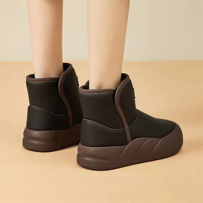 JOSINY Snow Boots Women's Black/Coffee-4