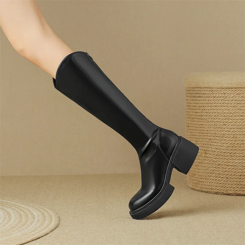 JOSINY Knee high Boots Women's Black-4
