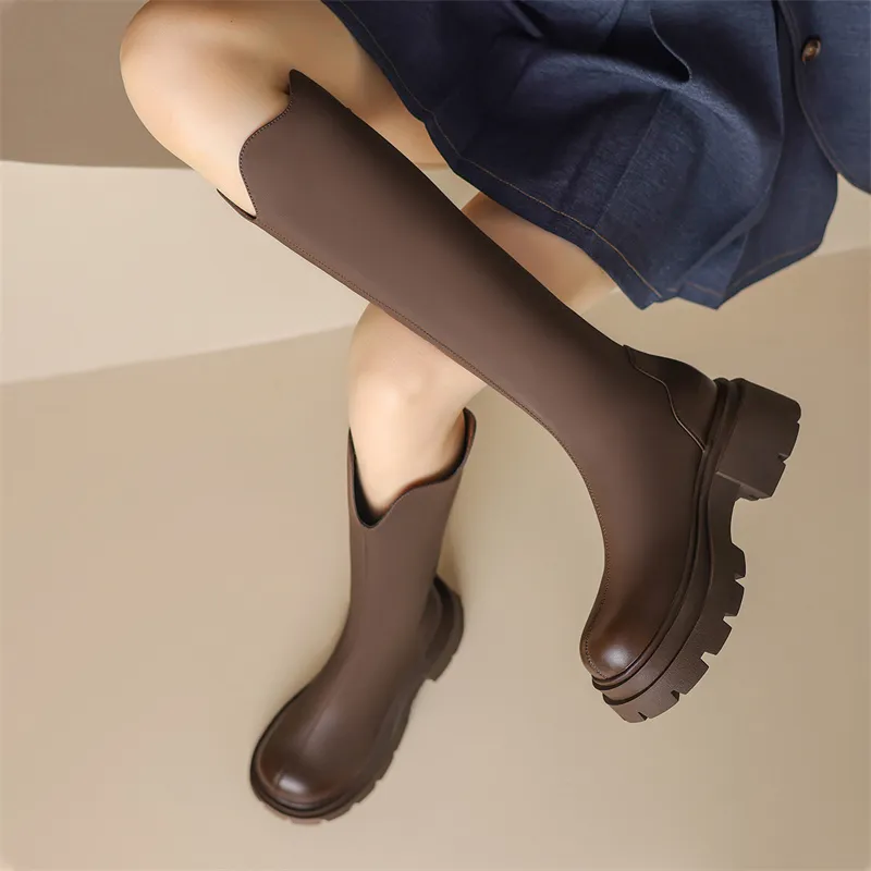 JOSINY Knee high Boots Women's Black/Brown-5