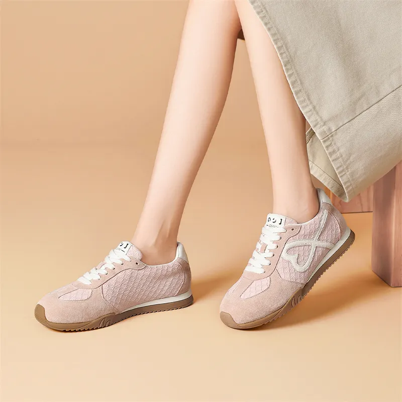 JOSINY Spring Versatile Sporty Style Soft-Sole Skateboard Shoes Fashion Lightweight Casual Shoes Women's Light Pink-6