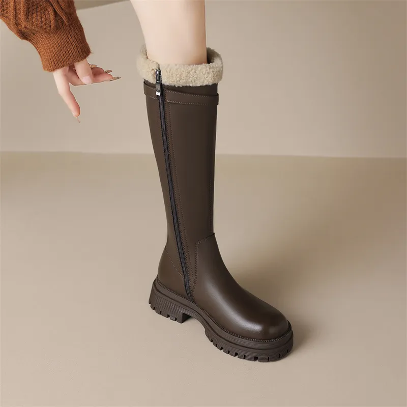JOSINY Knee high Boots Women's Black/Brown-2
