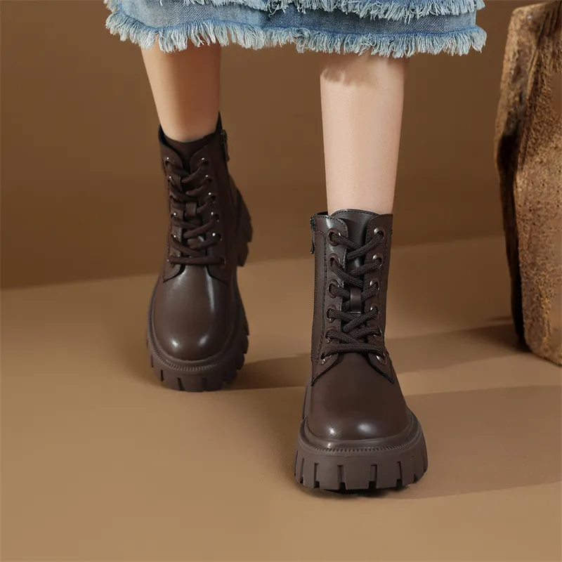 JOSINY Ankle Boots 6.5CM Women's Dark Brown-3