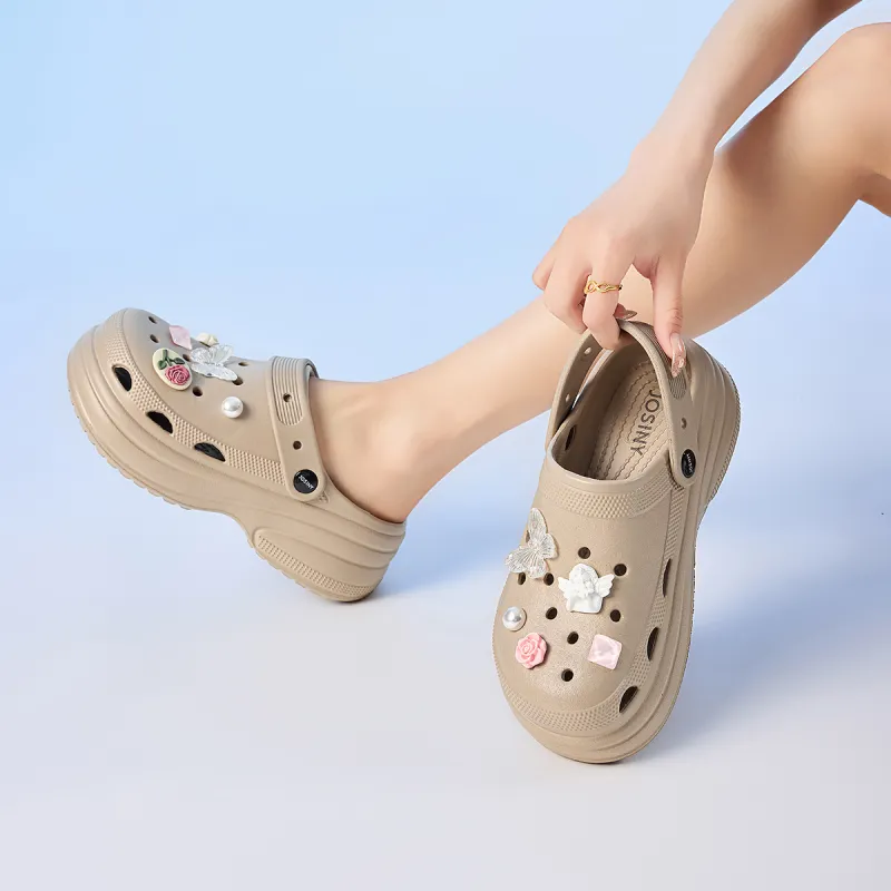 JOSINY Timeless Perforated Collection Clogs Women's Brown-5