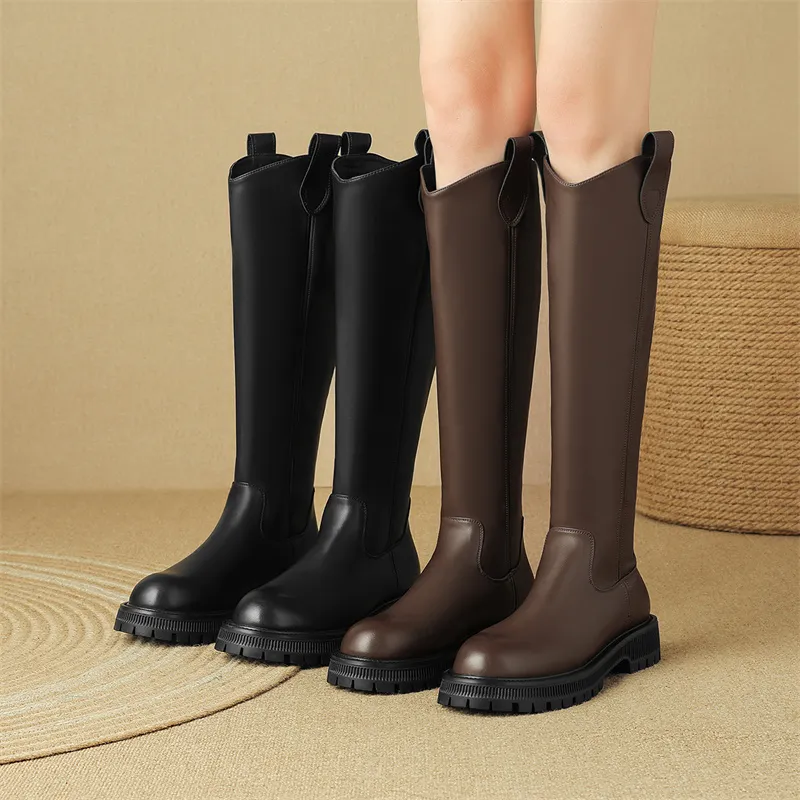 JOSINY Knee-high Boots 4cm Women's Black-15
