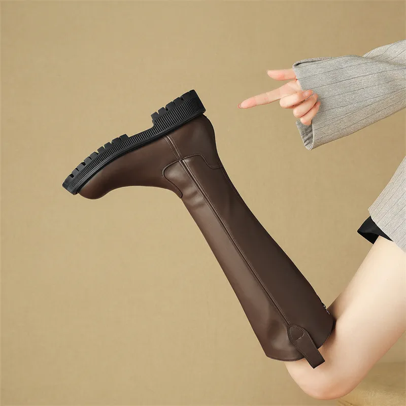 JOSINY Knee-high Boots 4cm Women's Black-19