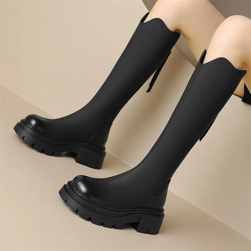 JOSINY Knee high Boots Women's Black/Brown-7