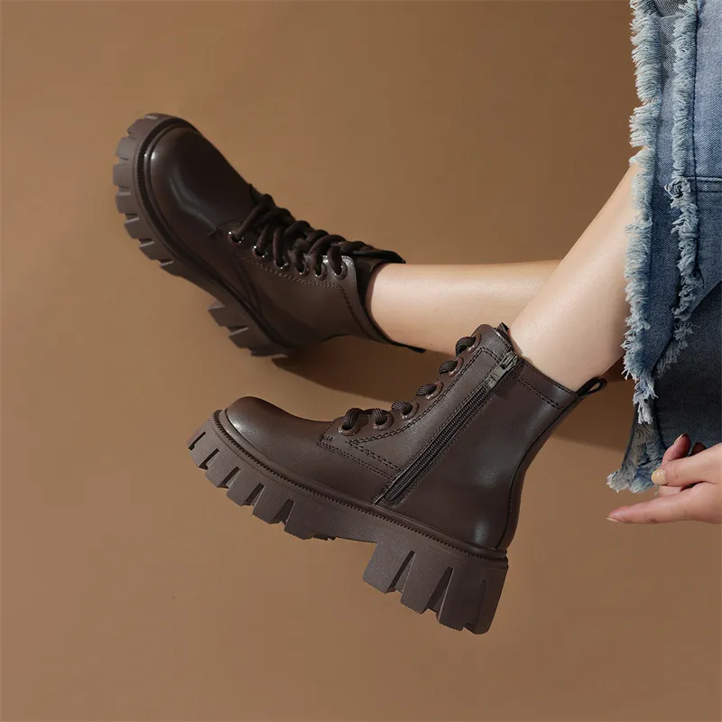 JOSINY Ankle Boots 6.5CM Women's Dark Brown-6