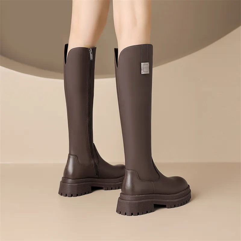 JOSINY British Style Fleece-Lined Warm Knight Boots Knee-high Boots Women's-11