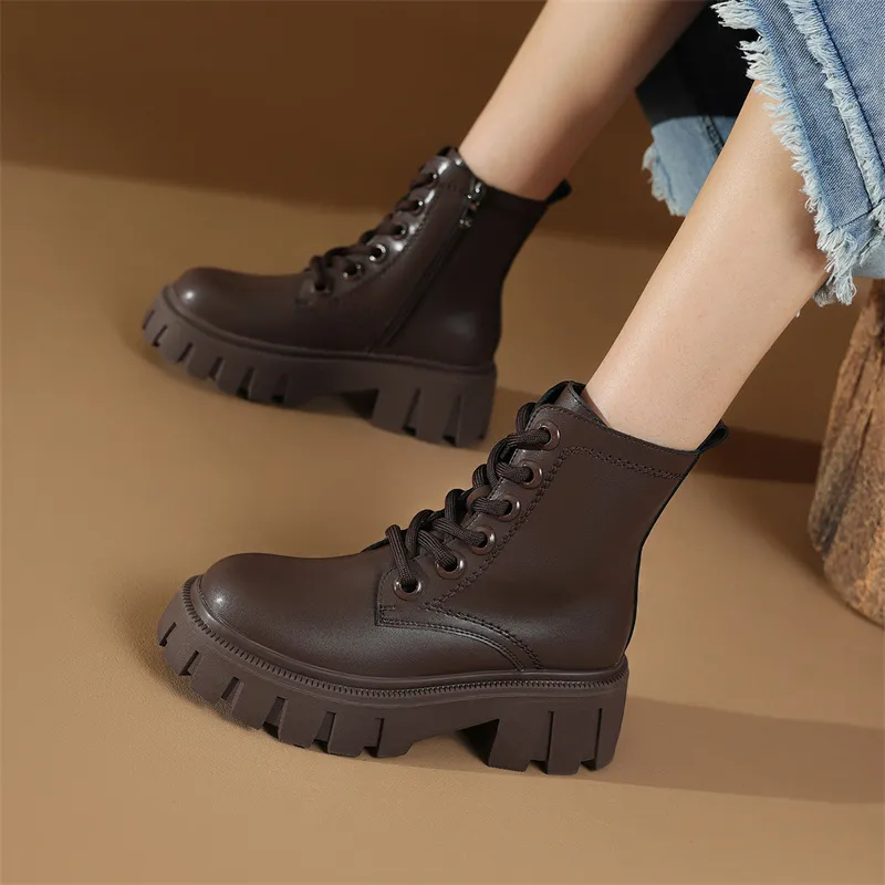 JOSINY Ankle Boots 6.5CM Women's Dark Brown-5
