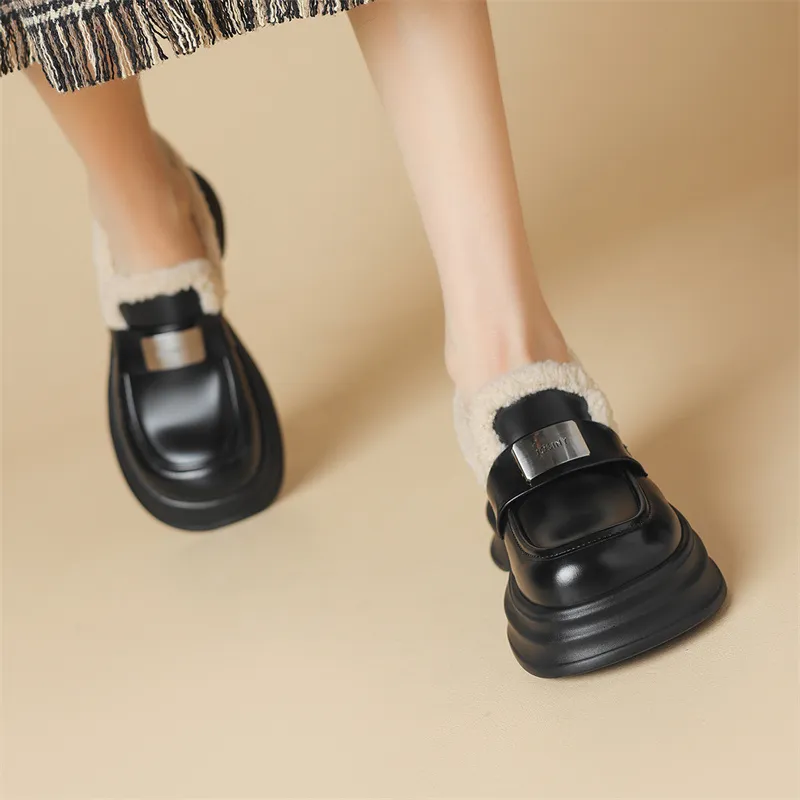 JOSINY Loafers 6cm Women's Black-6