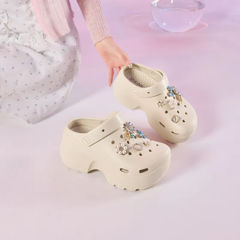 JOSINY Timeless Perforated Collection Clogs Women's Khaki-7