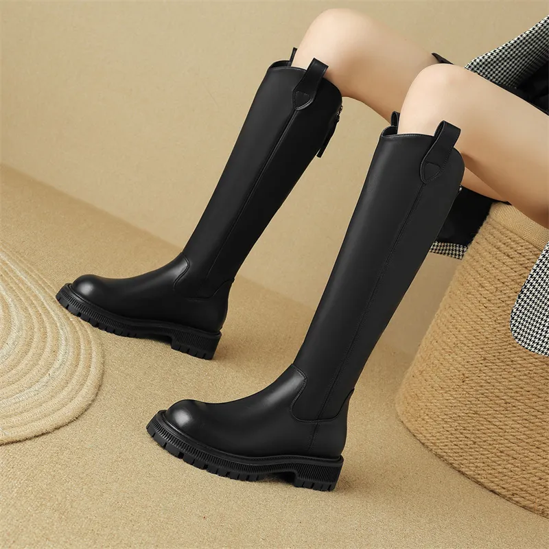 JOSINY Knee-high Boots 4cm Women's Black-2