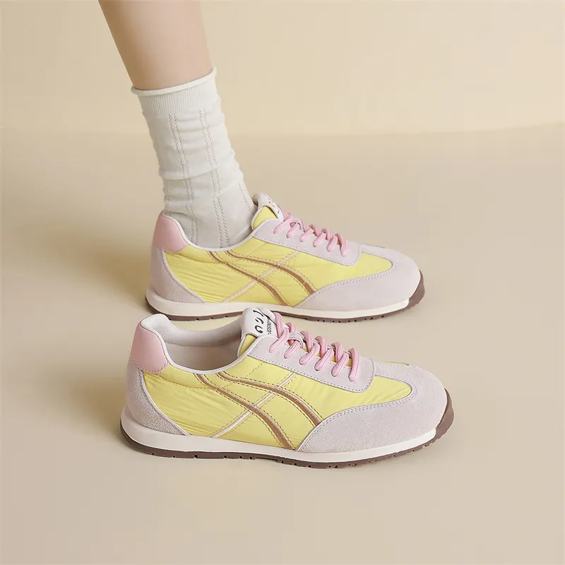 JOSINY Casual Shoes Women's Low Top Beige Yellow/Beige Blue/Beige Black-6