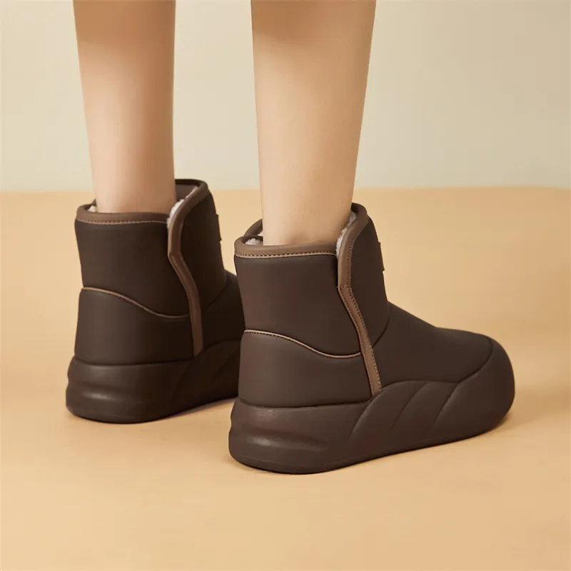 JOSINY Snow Boots Women's Black/Coffee-9