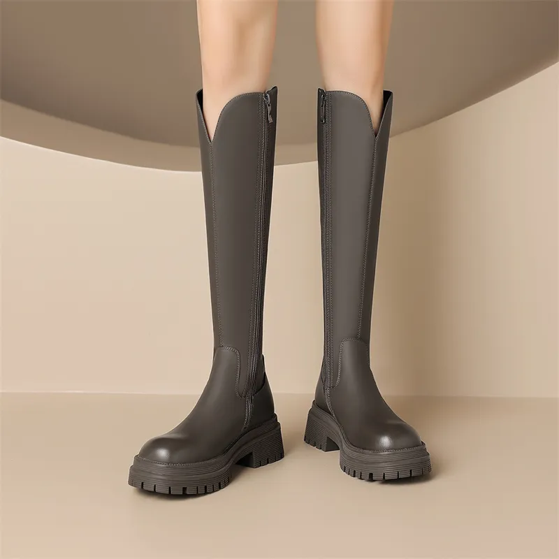 JOSINY British Style Fleece-Lined Warm Knight Boots Knee-high Boots Women's-7