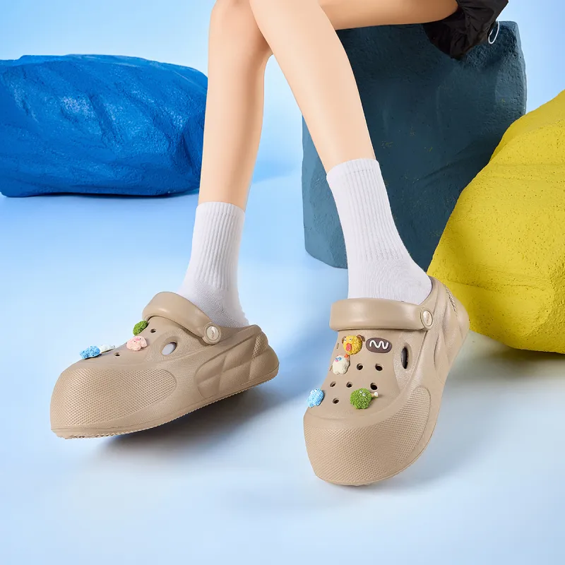 JOSINY Timeless Perforated Collection Clogs Women's Khaki-5