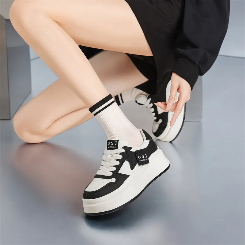 JOSINY Fleece Lined Warm Black White Fashion Sporty Style Casual Shoes Women's Beige Black-5