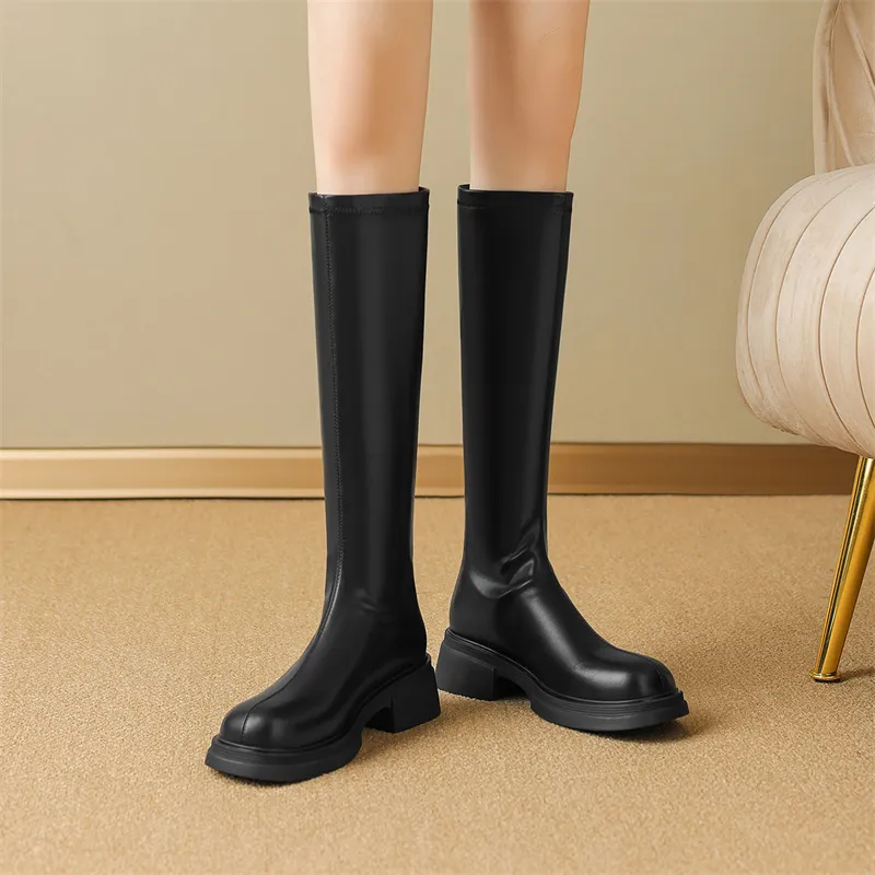 JOSINY Knee high Boots Women's Black-2