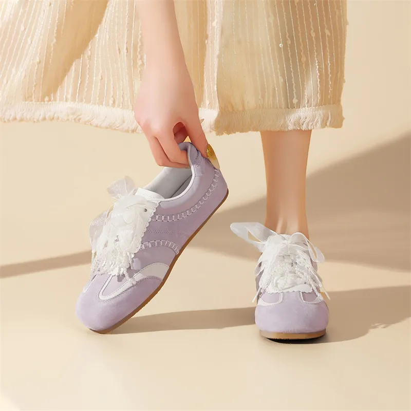 JOSINY Casual Shoes Women's Low Top Ecru/Light Pink/Light Purple-4