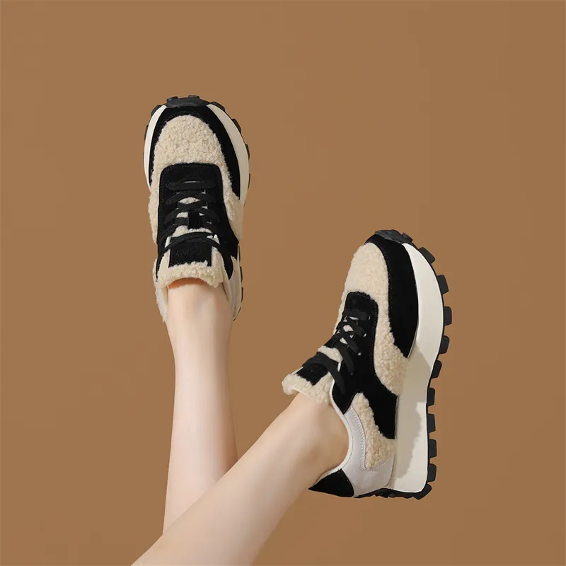 JOSINY Low Top Casual Shoes Women's Black Fleece-6