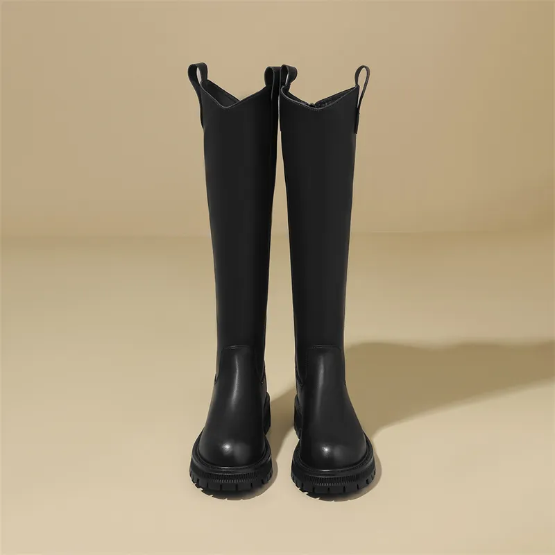 JOSINY Knee-high Boots 4cm Women's Black-10