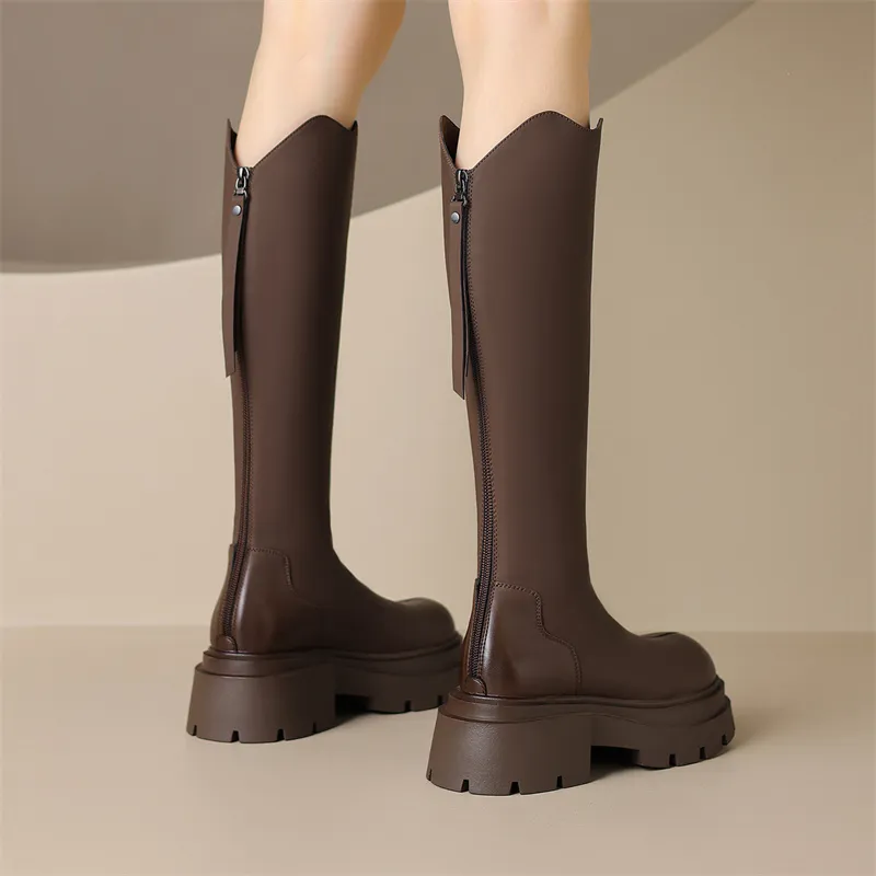 JOSINY Knee high Boots Women's Black/Brown-4