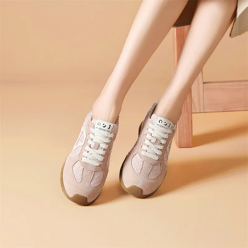 JOSINY Spring Versatile Sporty Style Soft-Sole Skateboard Shoes Fashion Lightweight Casual Shoes Women's Light Pink-4
