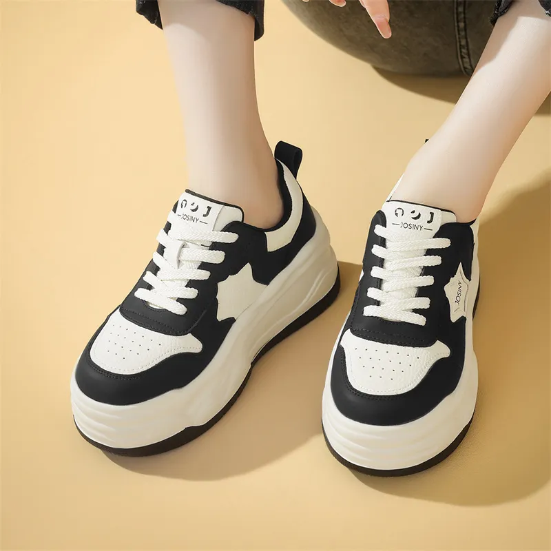JOSINY Skateboard Shoes Women's Low Top Beige Brown/Beige Black-17